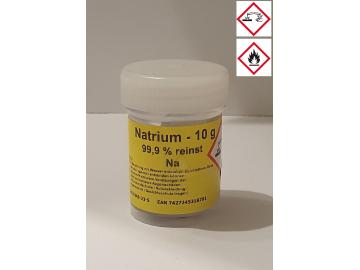 10 g Natrium Alkalimetall >99,9% unter Paraffinoel für Elementarsammlung