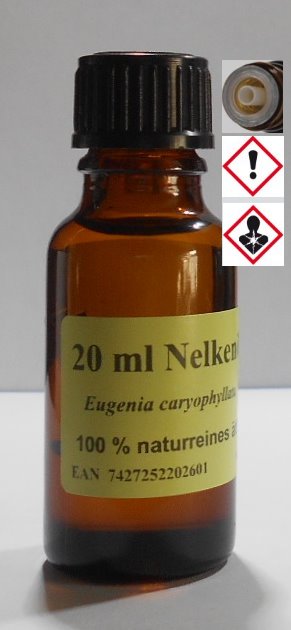 20 ml Nelkenöl (Eugenia caryophyllata), Gewürznelkenöl, 100%, naturreines ätherisches Öl