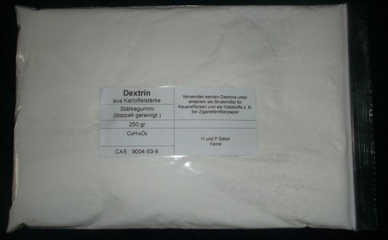 250 g Dextrin aus Kartoffelstärke, Stärkegummi, Bindemittel für Aquarellfarben