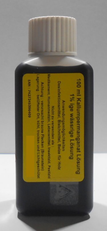 100 ml Kaliumpermanganatlösung 1 % - Desinfektionsmittel, Bleiche, Beize