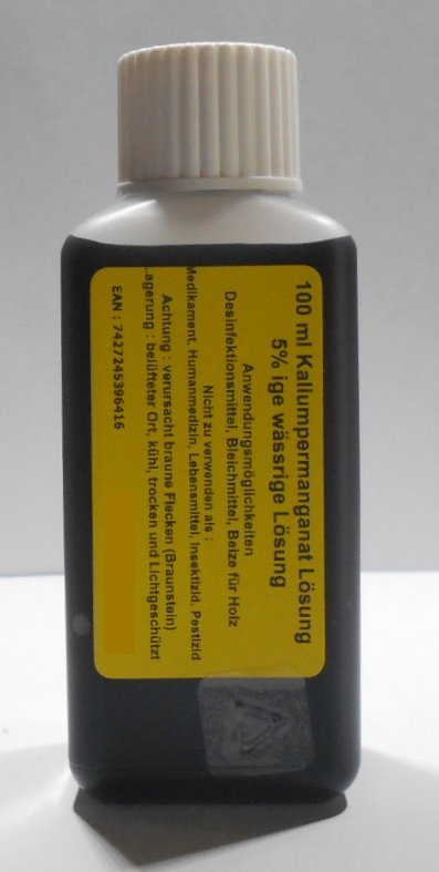 100 ml Kaliumpermanganatlösung 5 % - Desinfektionsmittel, Bleiche, Beize
