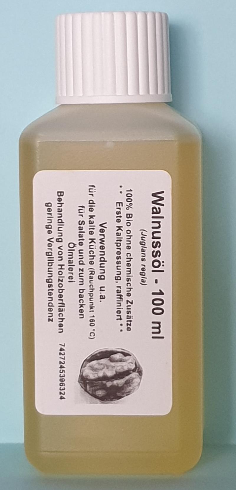 100 ml Walnussöl, raffiniert (Juglans regia) 100% Bio,1te Kaltpressung