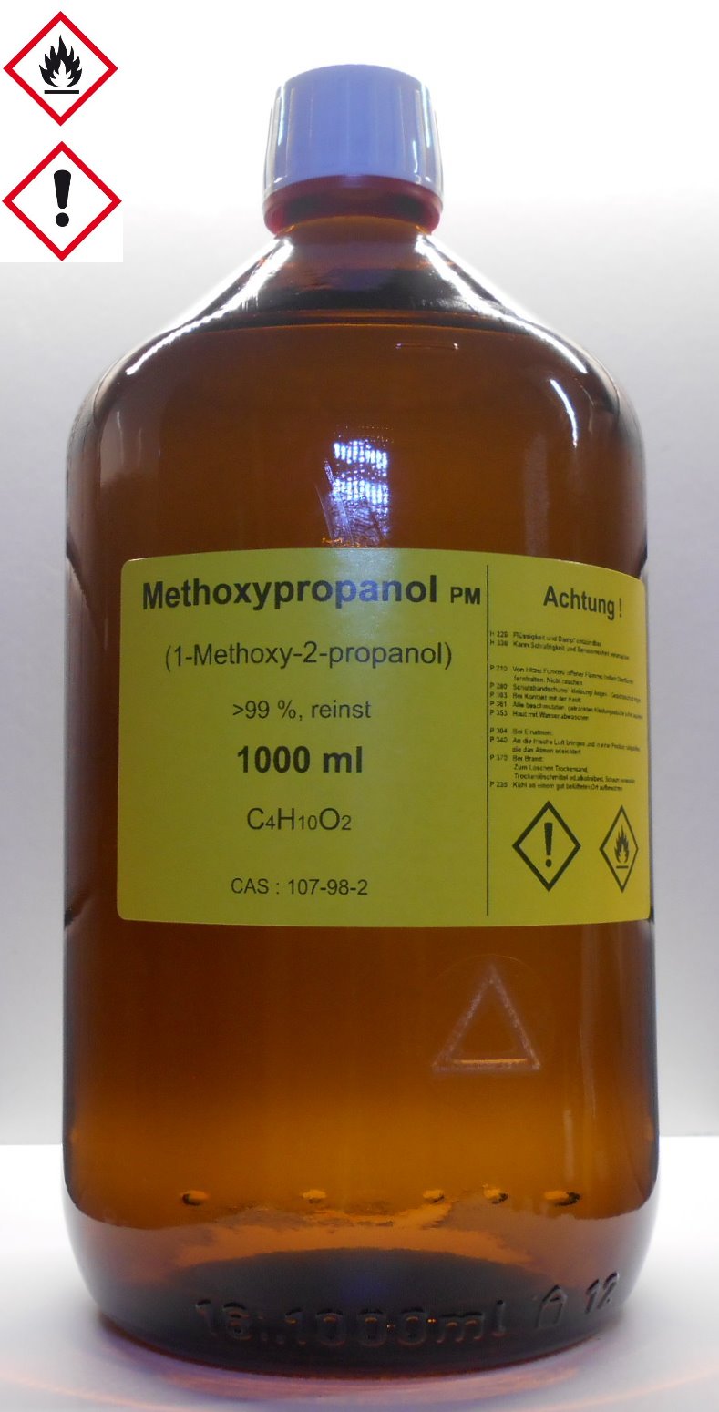 1000 ml Methoxypropanol 99%, Lösungsmittel für Druckfarben und Kunstharze