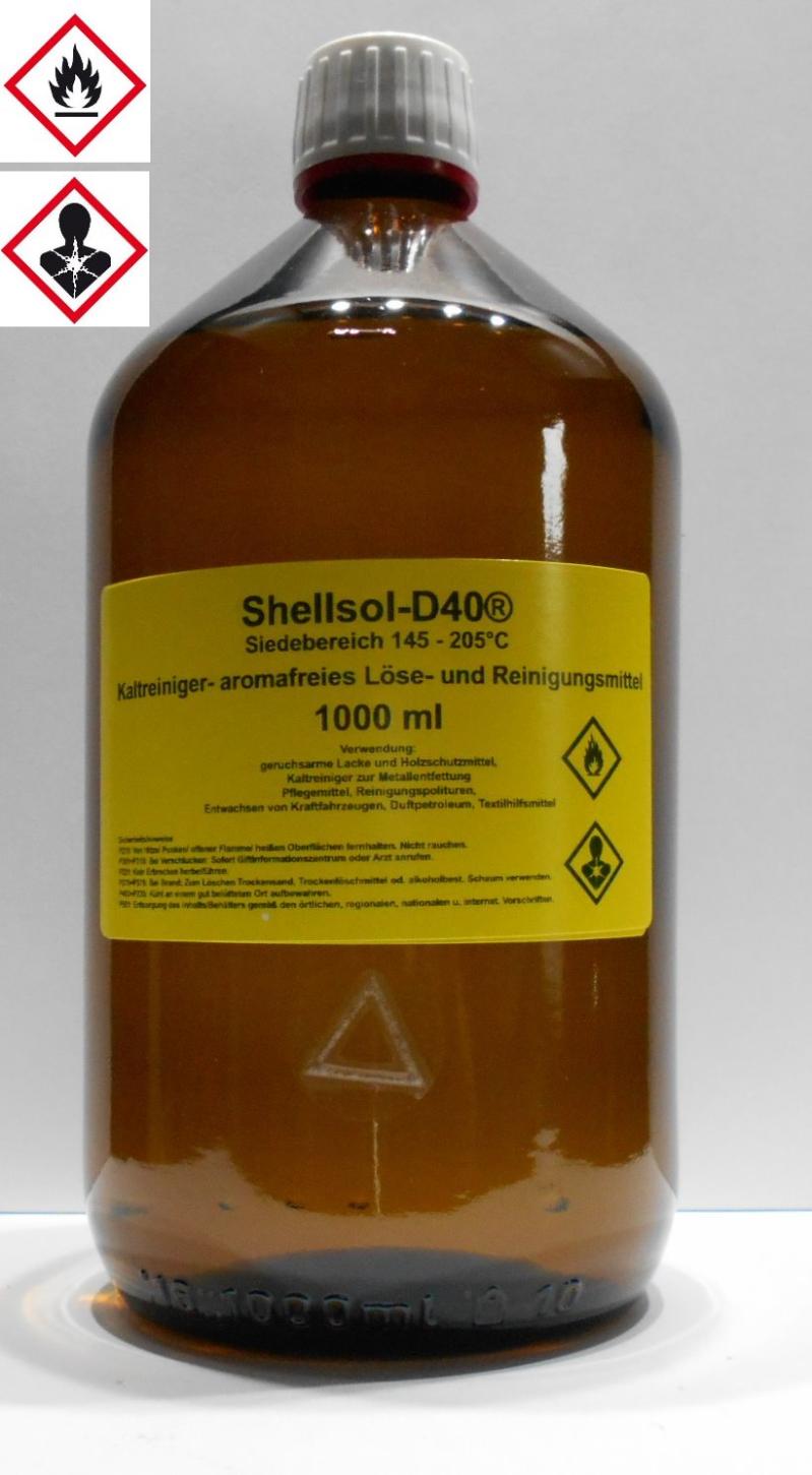 1000 ml Shellsol-D40®, Kaltlreiniger, aromafreies Lösungsmittel, Iso Aliphatan Siedebereich 145 - 205°C