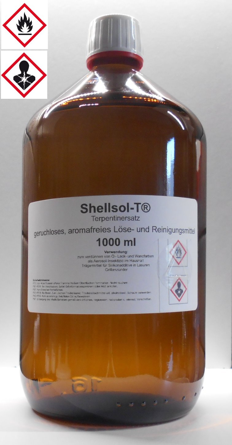 1000 ml Shellsol-T®, Terpentinersatz, geruchslos, Lösungsmittel, Pinselreiniger