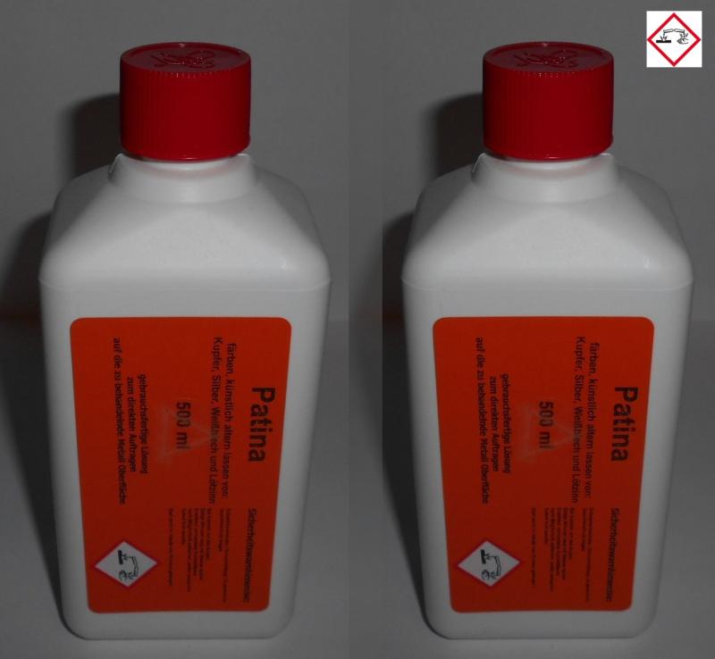1000 ml Tiffany Patina zum schwarz beizen von Kupfer, Silber und Weisblech