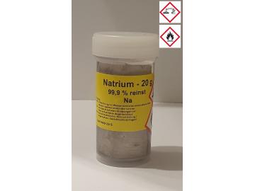 20 g Natrium Alkalimetall >99,9% unter Paraffinoel für Elementarsammlung