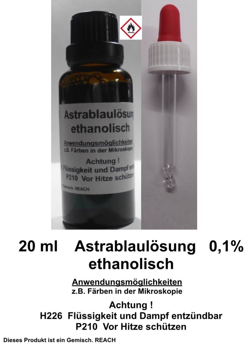 20 ml Astrablau Lösung 0,1% ethanolisch, für die Mikroskopie