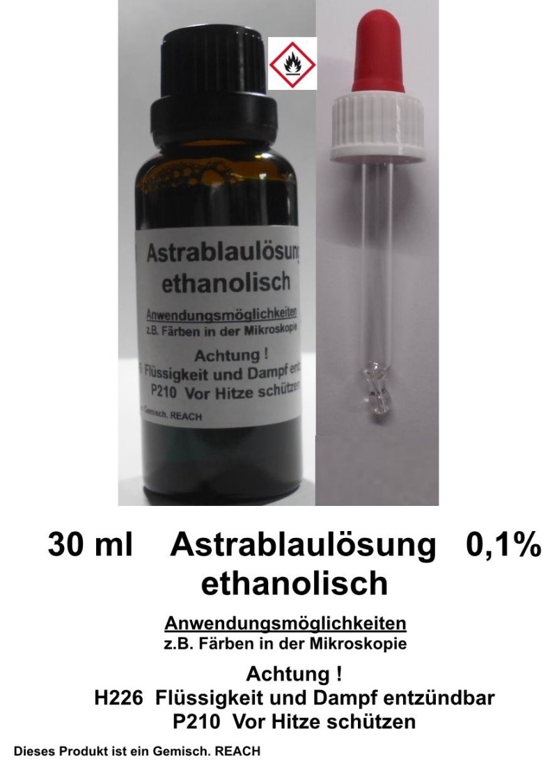 30 ml Astrablau Lösung 0,1% ethanolisch, für die Mikroskopie