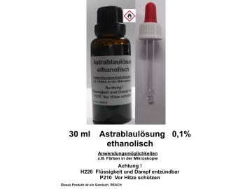 30 ml Astrablau Lösung 0,1% ethanolisch, für die Mikroskopie