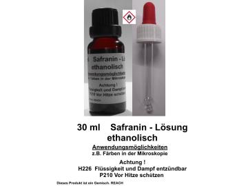 30 ml Safranin Lösung, ethanolisch, für die Mikroskopie