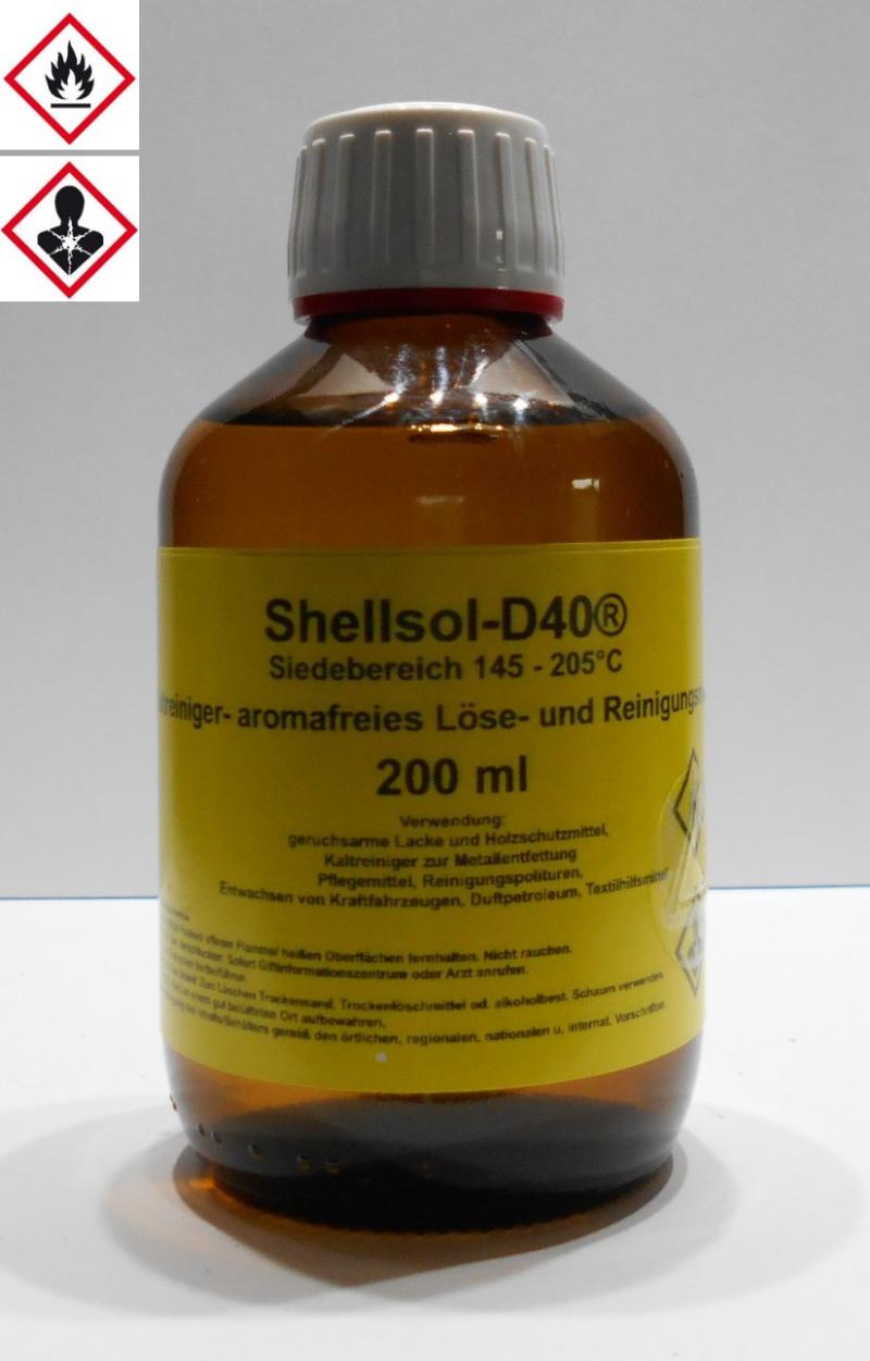 200 ml Shellsol-D40®, Kaltlreiniger, aromafreies Lösungsmittel, Iso Aliphatan Siedebereich 145 - 205°C