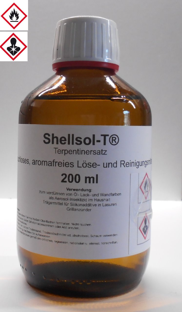 200 ml Shellsol-T®, Terpentinersatz, geruchslos, Lösungsmittel, Pinselreiniger