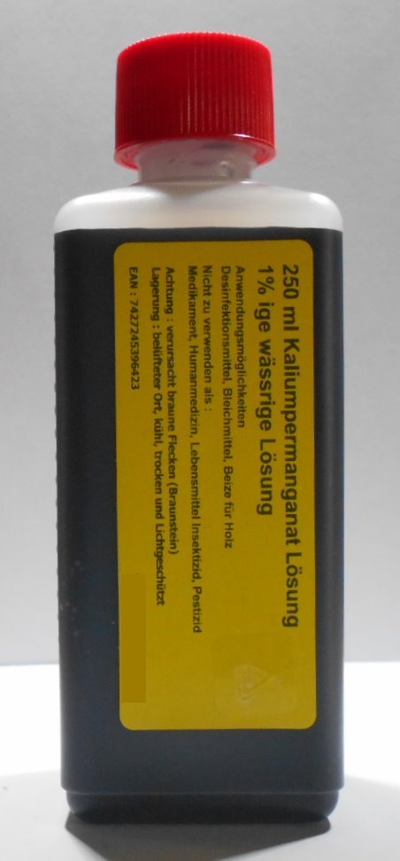 250 ml Kaliumpermanganatlösung 1 % - Desinfektionsmittel, Bleiche, Beize