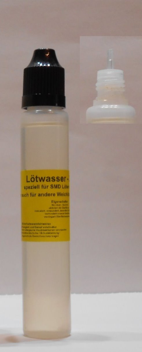 30 ml Lötwasser, Flussmittel speziell für SMD (no clean, Säurefrei) - lange Flasche