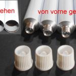 5 Stück 8 ml Leertuben aus Aluminium weiß lackiert, Masse : 13,5 x 75 mm