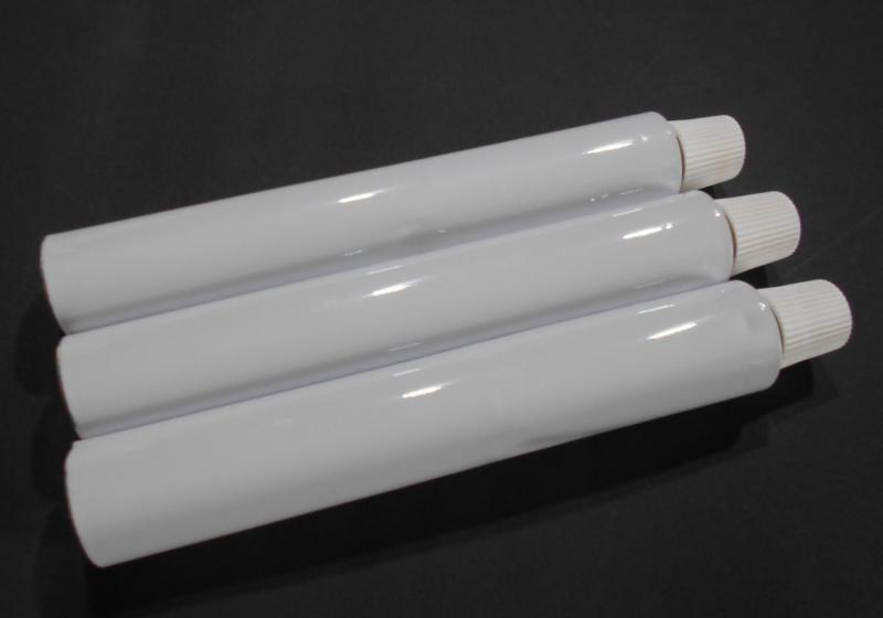 3 Stück 50 ml Leertuben aus Aluminium weiß lackiert, Masse : 25 x 145 mm