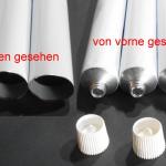 3 Stück 50 ml Leertuben aus Aluminium weiß lackiert, Masse : 25 x 145 mm