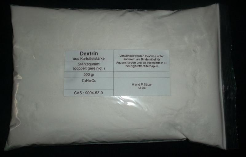 500 g Dextrin aus Kartoffelstärke, Stärkegummi, Bindemittel für Aquarellfarben