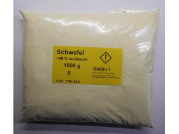 1000 g Schwefel, Säurearm, sublimiert reinst >99,9% für Elementarsammlung