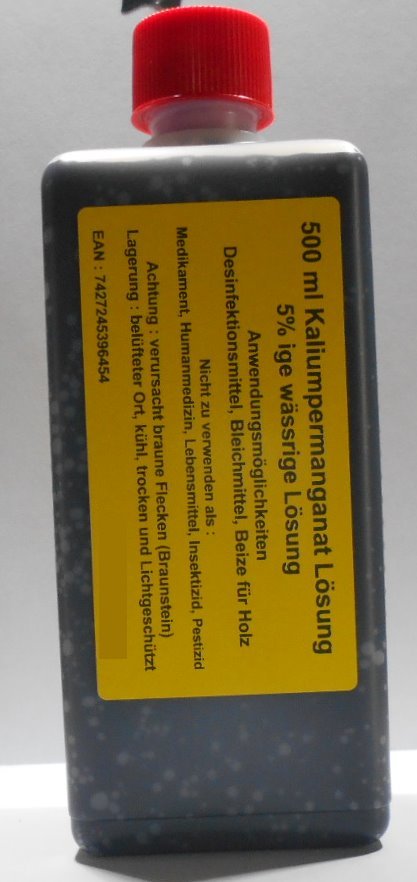 500 ml Kaliumpermanganatlösung 5 % - Desinfektionsmittel, Bleiche, Beize