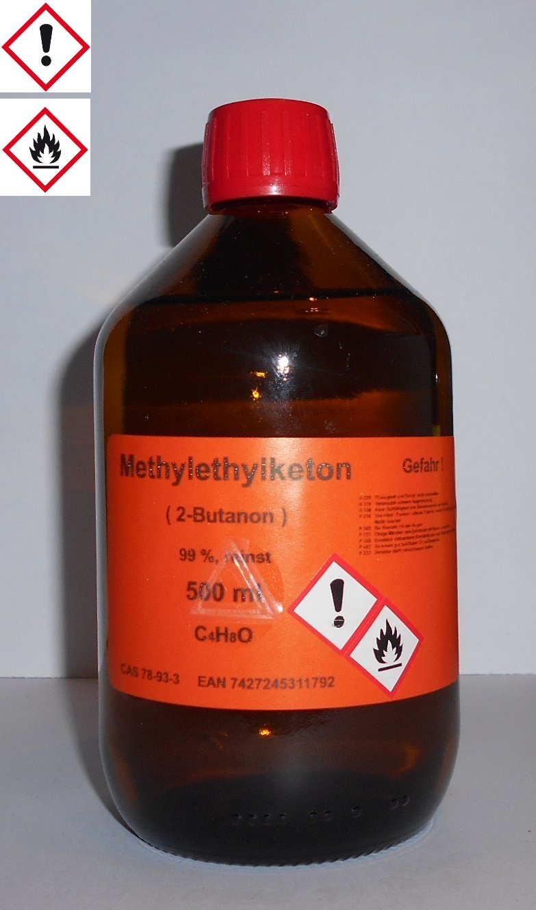 500 ml Methylethylketon 99%, (2-Butanon) als Lösungsmittel für Vinylharze