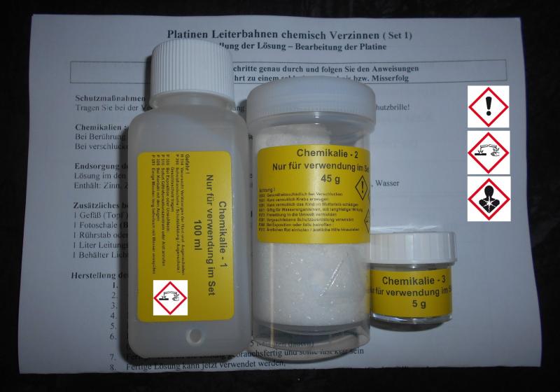 Chemisch verzinnen, Platinen verzinnen für ca.90 Euro Platinen, Chemisch Zinn Set 1