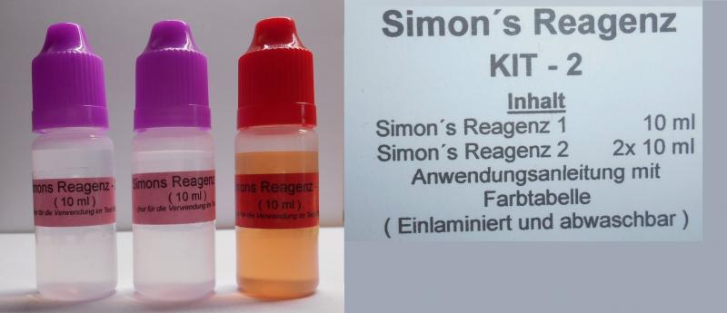 Simons Reagenz Kit 2 - Substanzen Test Schnell Test für ca. 100 Anwendungen