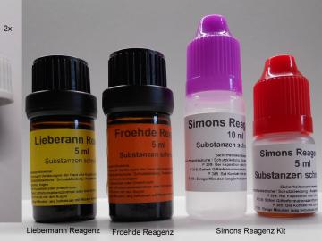 Substanzen Test Kit - 3 Teilig : Fröhde, Liebermann und Simon´s Reagenz Schnell Test, jeweils ausreichend für ca. 30 Anwendungen