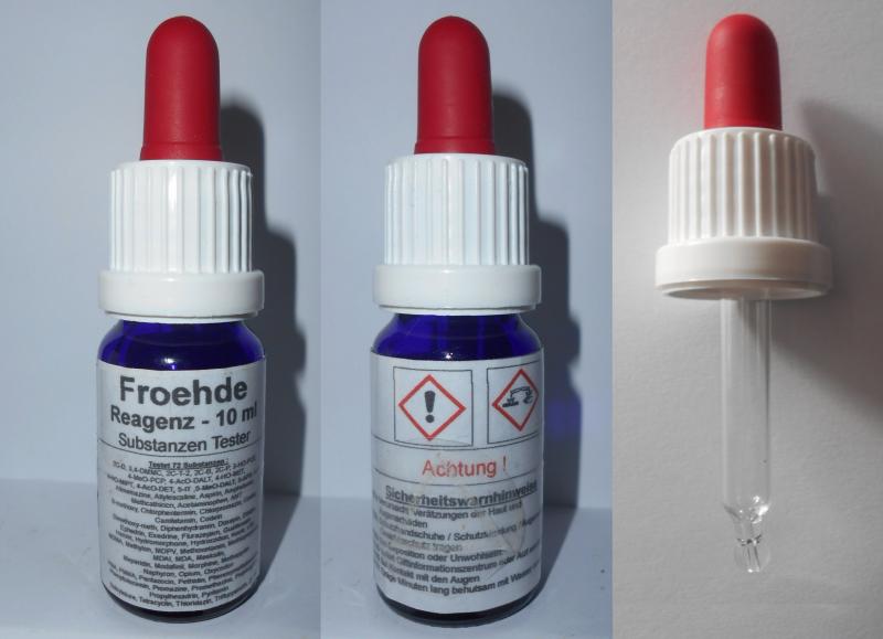 Substanzen Tester - Fröhde Reagenz 10 ml mit Farbskala - Testet 72 Substanzen