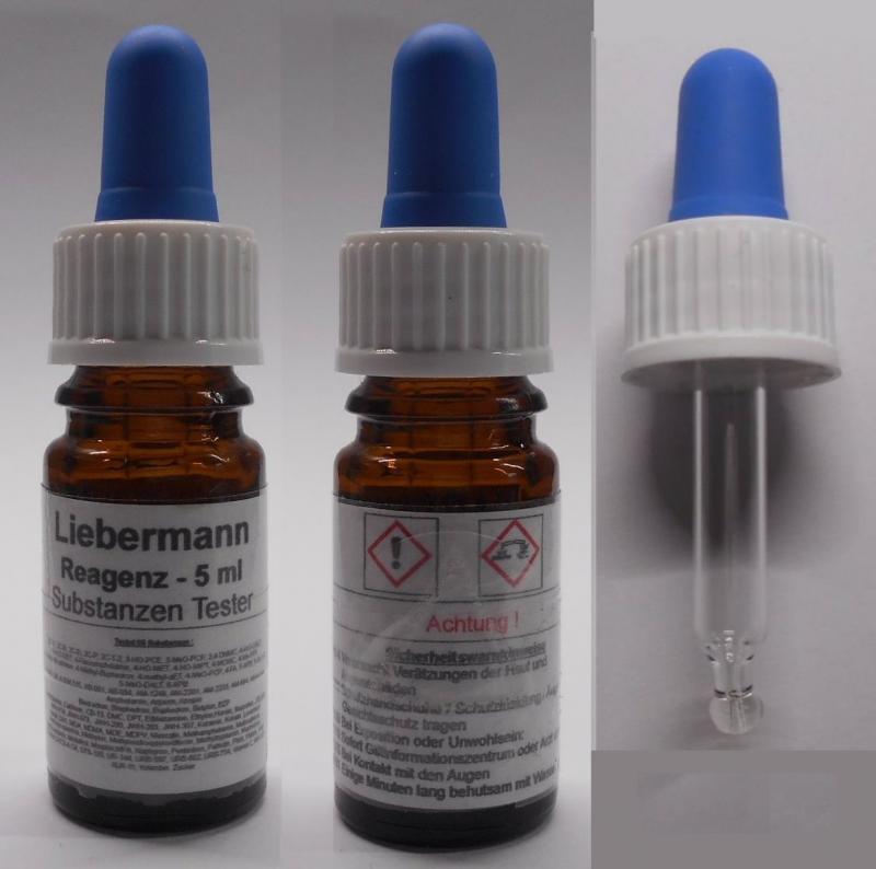 Substanzen Tester - Liebermann Reagenz 5 ml mit Farbskala - Testet 93 Substanzen