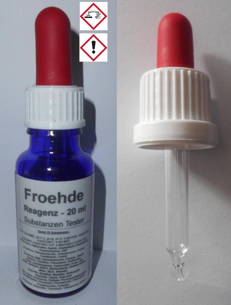 20 ml Fröhde Reagenz - Substanzen Tester - mit Farbskala - Testet 72 Substanzen
