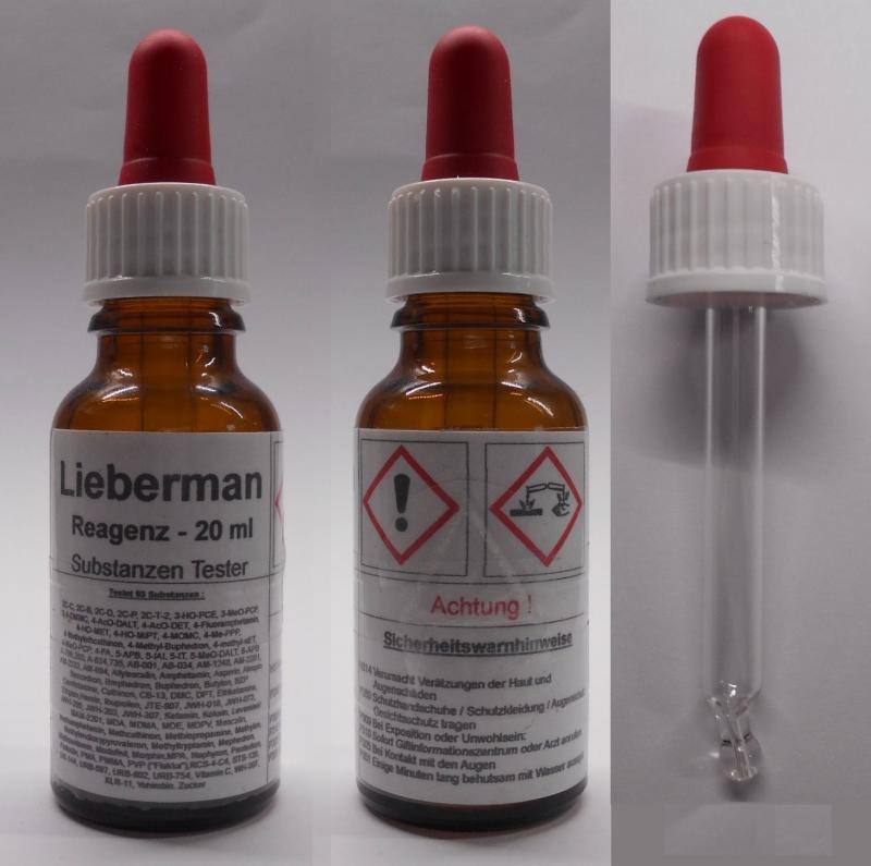 Substanzen Tester - Liebermann Reagenz 20 ml mit Farbskala - Testet 93 Substanzen